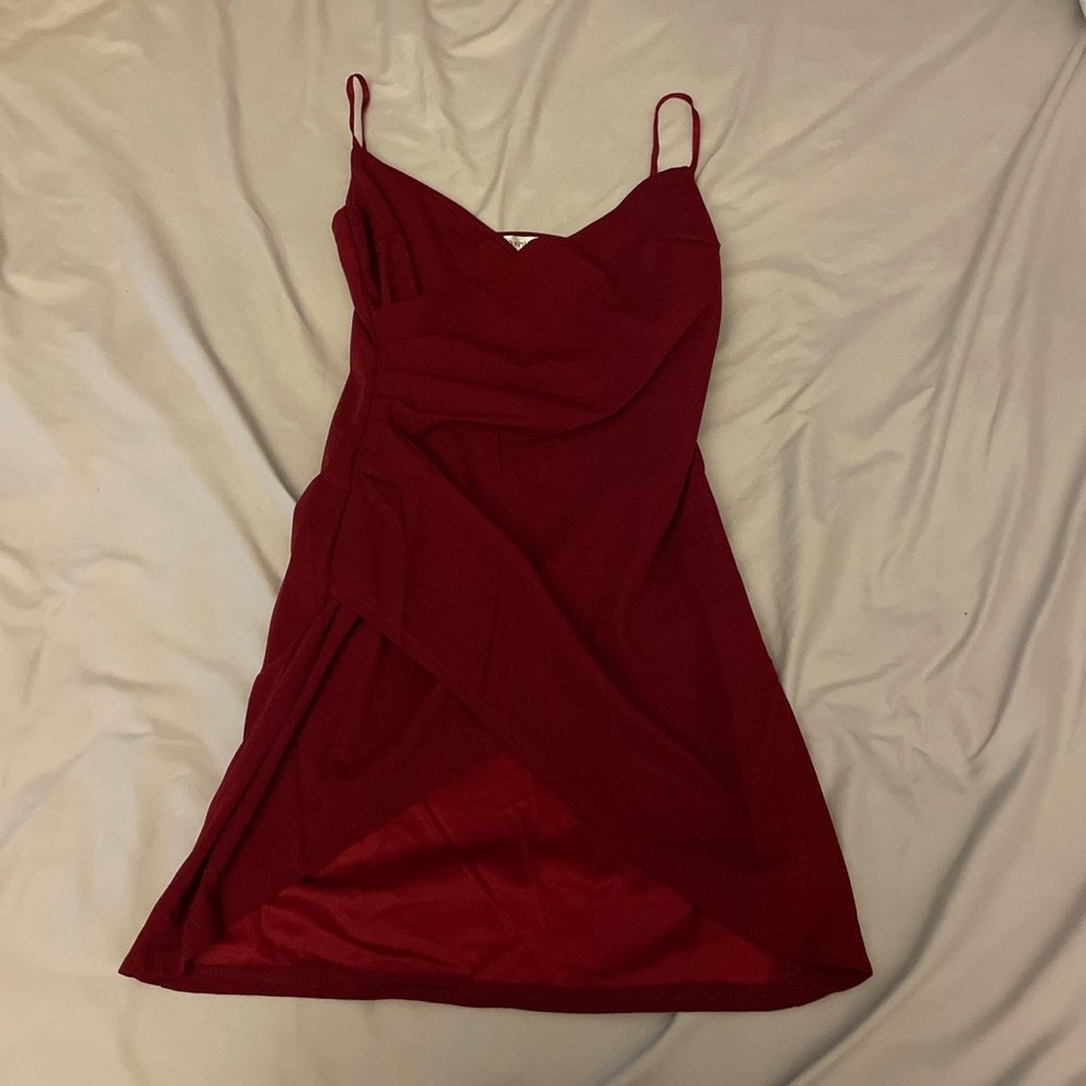 wine red minidress